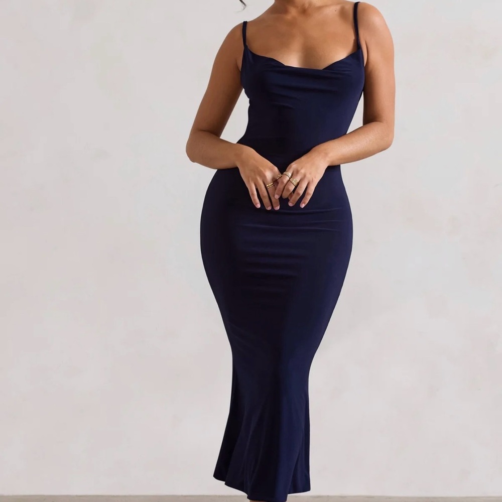 Elegant Navy Blue Women's Dress